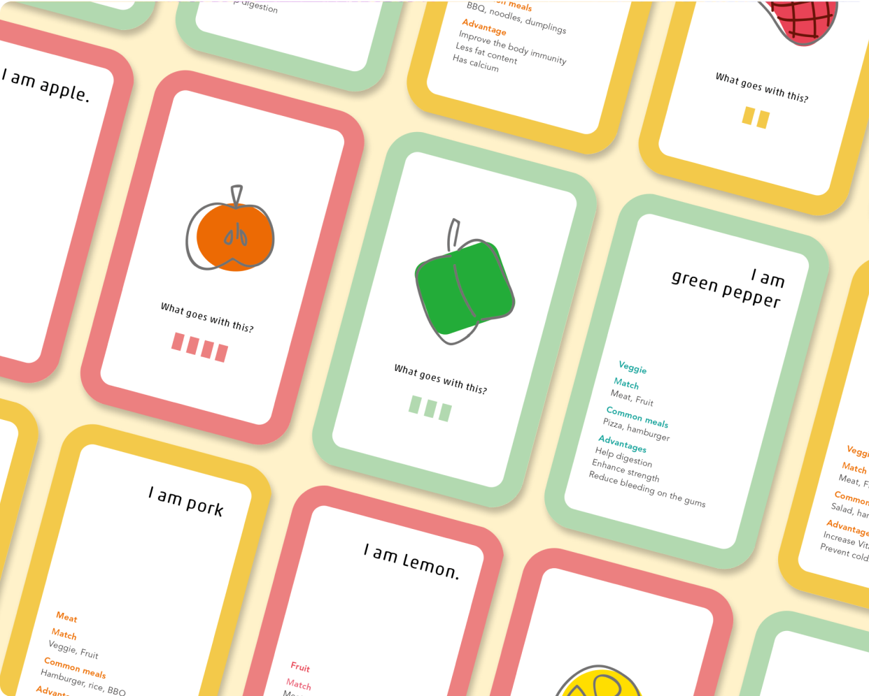 Pickymon game cards layout