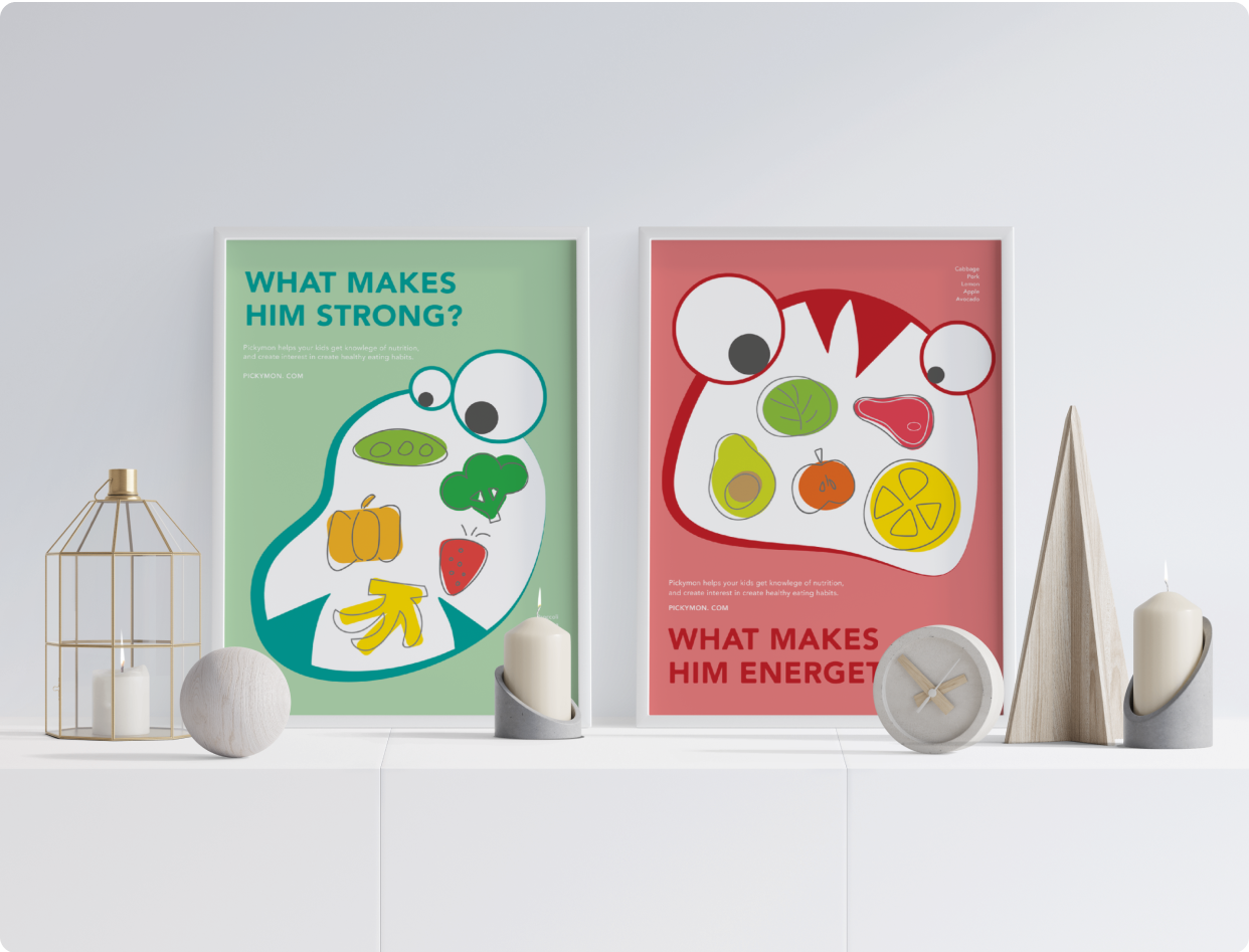 Pickymon posters on wall