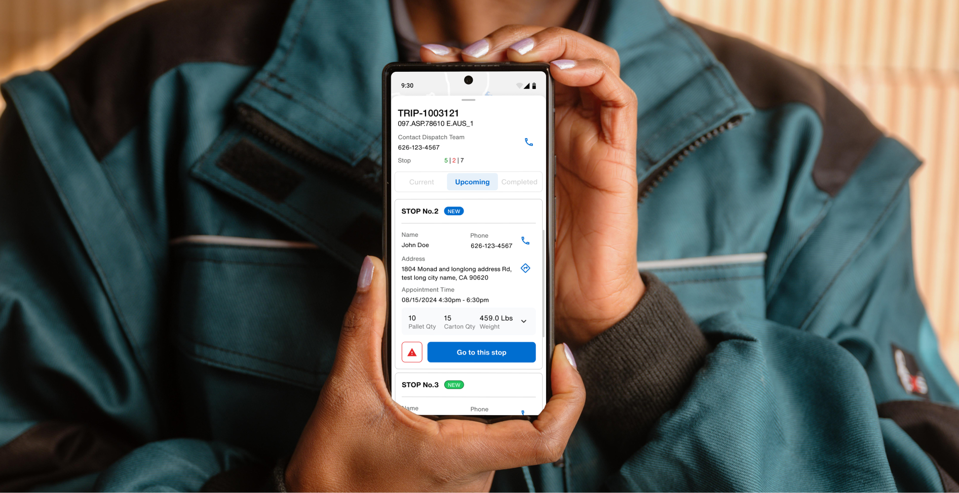 Service App interface shown on a smartphone