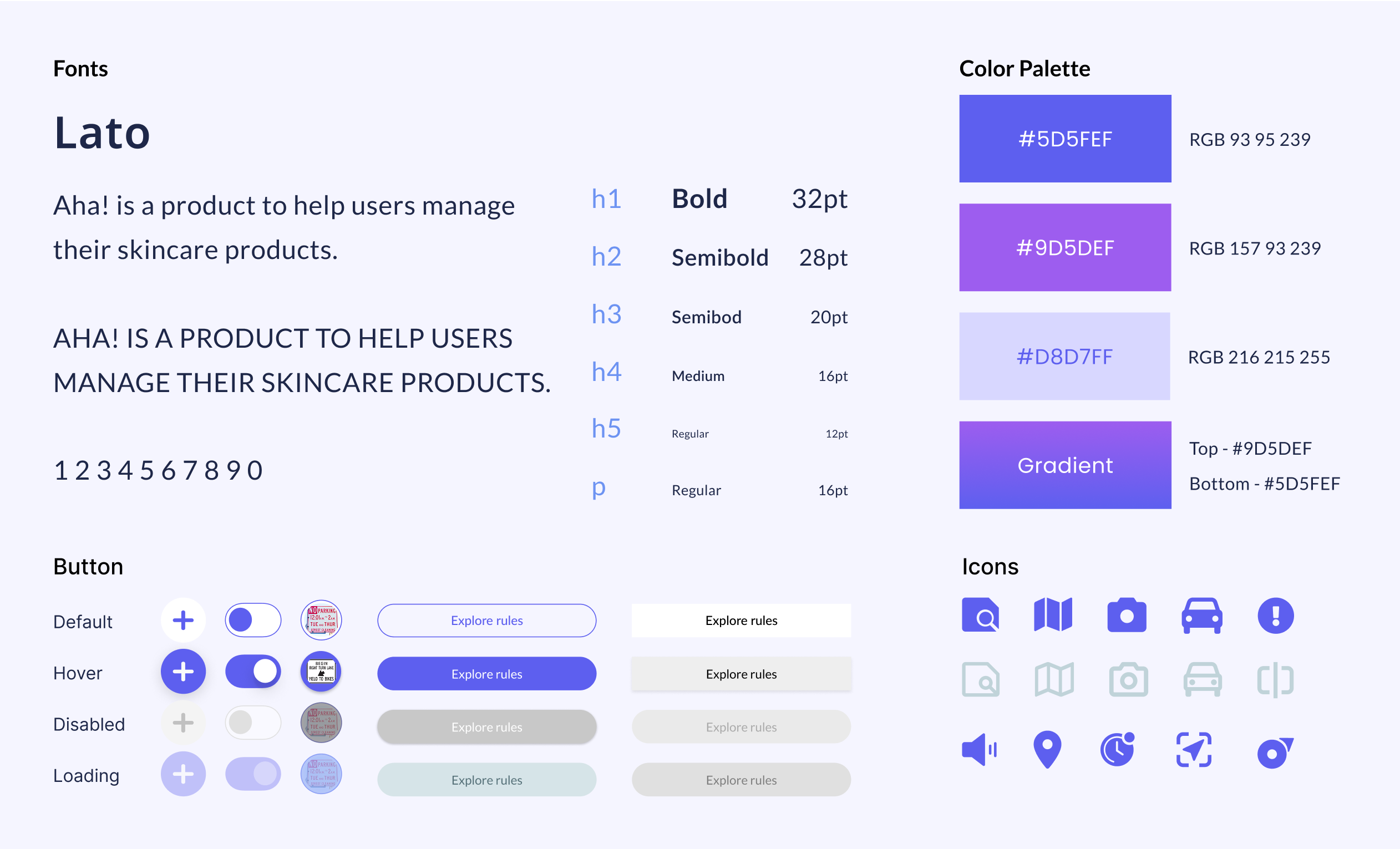 Typograph and color palette