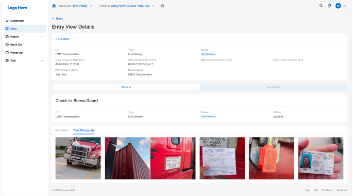 Service App being used in truck dashboard